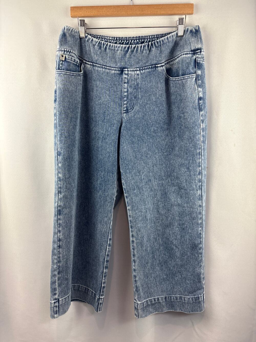 Women’s Belle Beach Kim Gravel Size 16 Blue Wide Leg Jeans